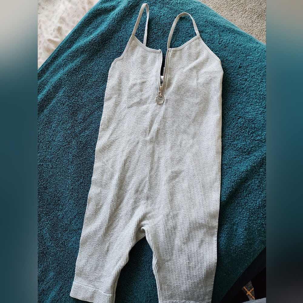 Fashion Nova grey ribbed romper